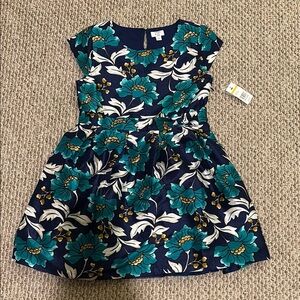 NWT Floral Blue and Green Kids Dress